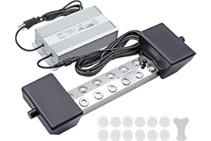 KHEARPSL Mist Maker Fogger 12 Heads Ultrasonic Fogger Pond Mister Fogger Atomizer Air Mist Humidifier for Water Fountain Pond Rockery Halloween Decoration (12 Heads)