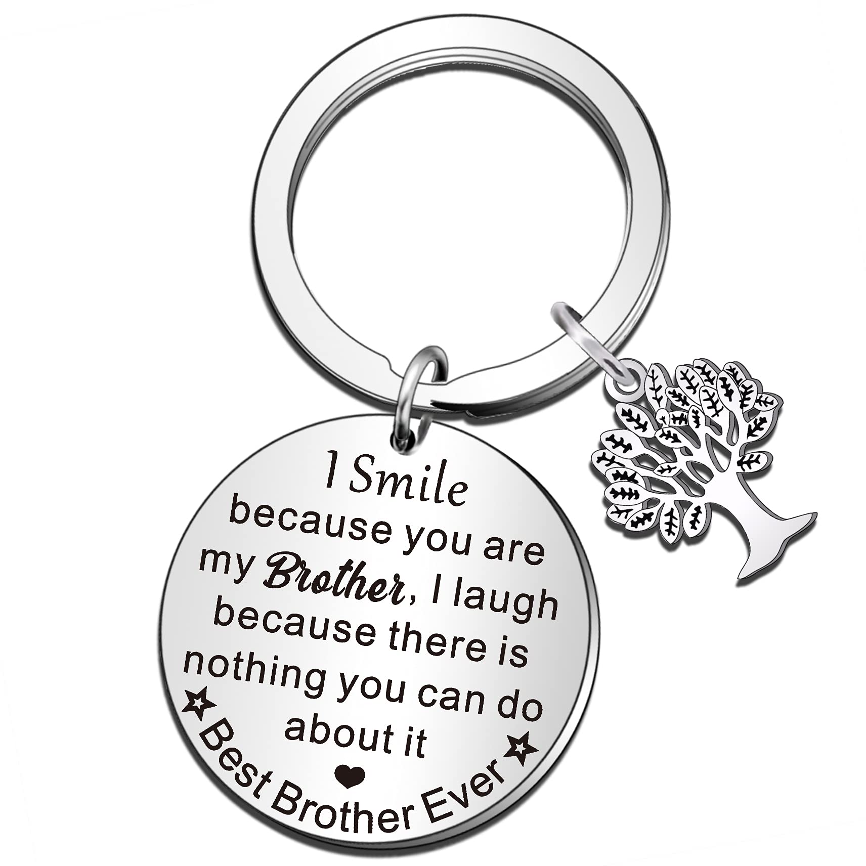 QMVMV Brother Keyring Brother Gifts Christmas Thanksgiving Birthday Gift for Brother from Sister Brother Best Brother Ever Keychain