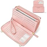 Peacocktion Womens Crossbody Wristlet Wallets with Cell Phone Pocket RFID Vegan Leather Cross Body Purses Travel