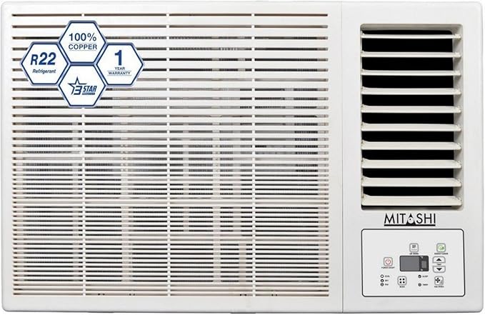 Mitashi 1.5 Ton 3 Star Window AC (Copper, MiWAC153v35, White)