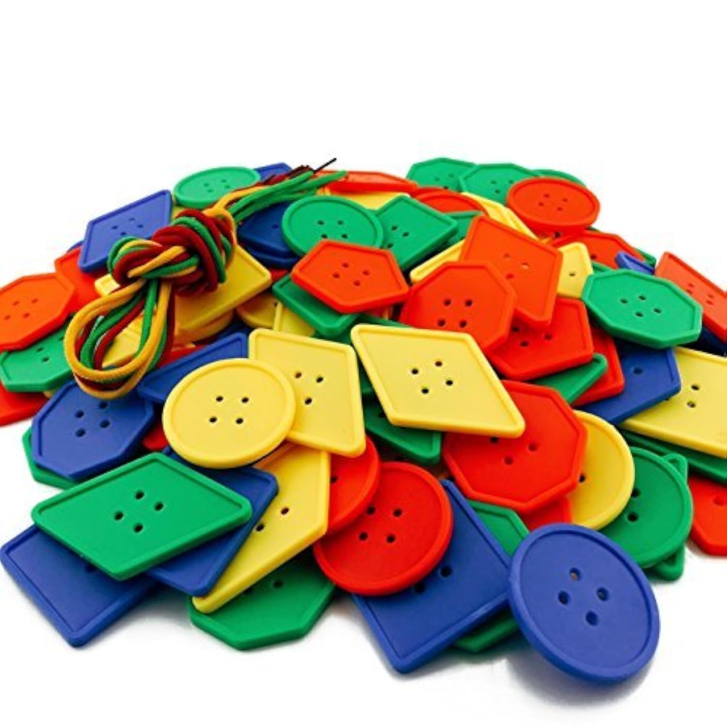 Photo 1 of DLOnline 120 PCS Big Button Threading Toy - Assorted Bright Plastic Buttons