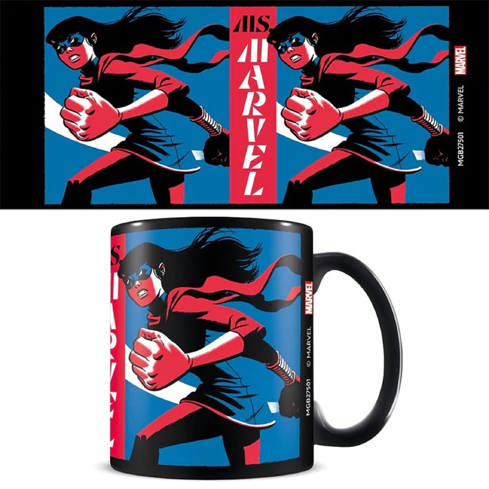 Marvel Ms Marvel Mug (Kamala Design) 11oz Ceramic Coffee Mug, Marvel Gifts for Men, Marvel Gifts for Women, Cups and Coffee Mugs for Women and Men, Mugs for Kids - Official Merchandise