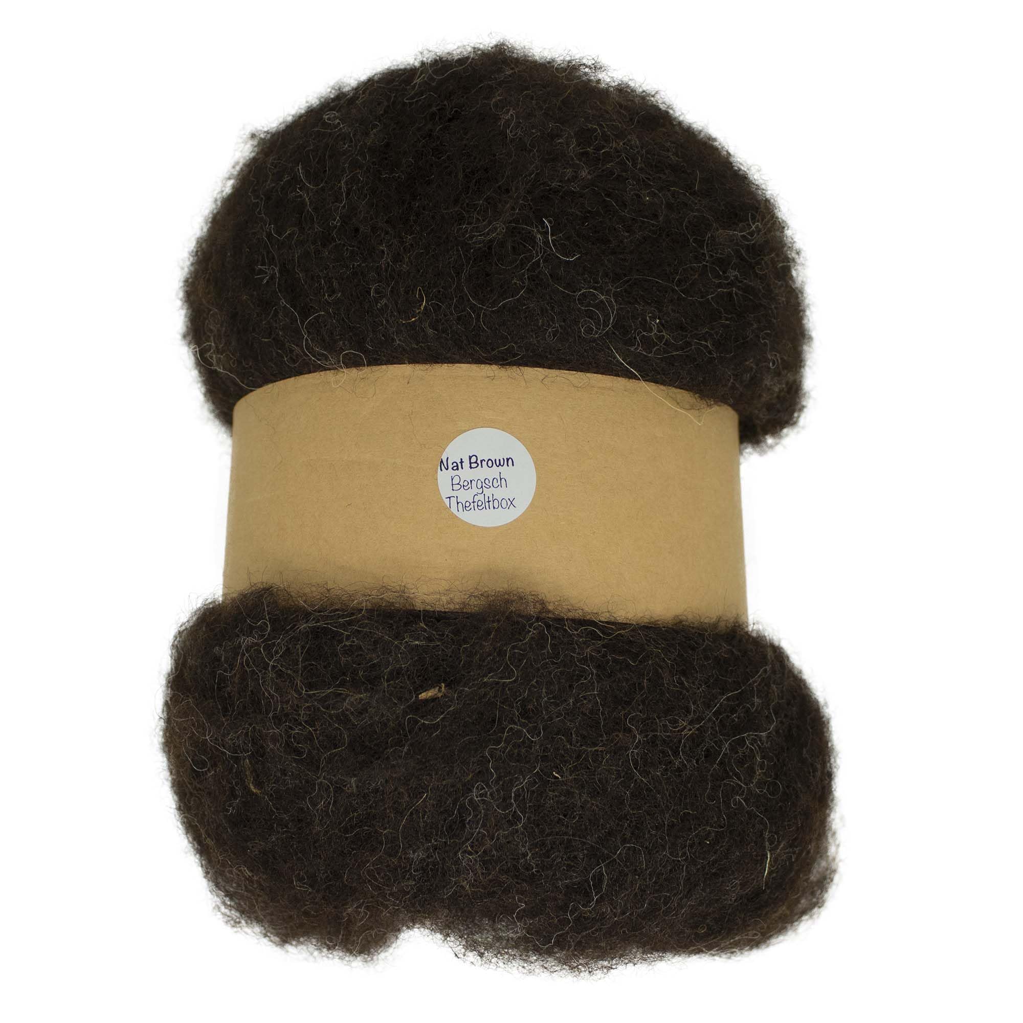 Needle Felting Wool 100g – Carded Batt for Needle & Wet Felting, Core & Finish – Maori DHG – Natural Brown