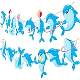 Dolphin Party Decorations Supplies Dolphin Birthday Banner Decorations Dolphin Birthday Supplies Blue Dolphin Party Garland Decorations for Ocean Theme Party Baby Shower Supplies