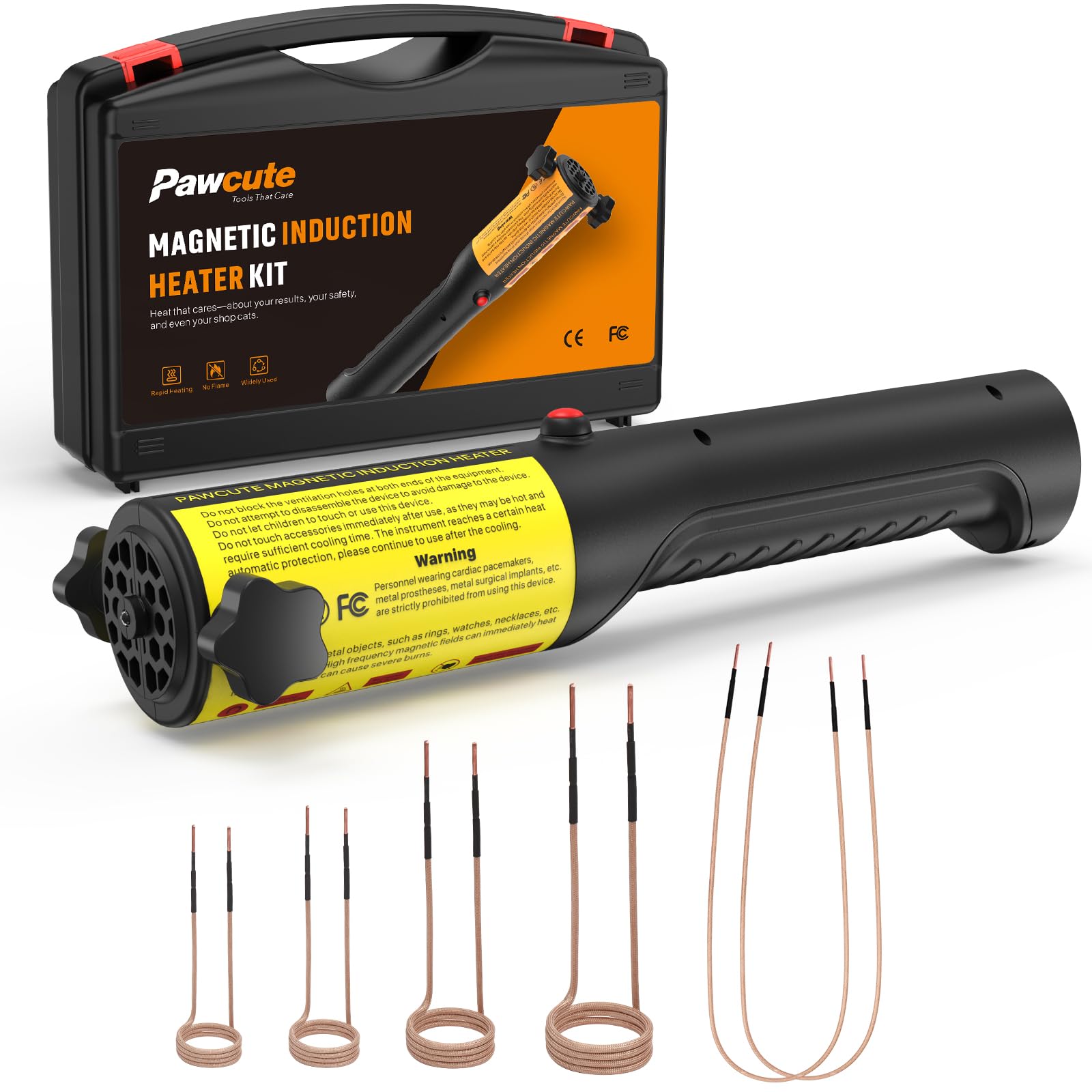 Photo 1 of Induction Heater 1200W for Bolt Removal, Magnetic Heating Tool with 6 Coils, Handheld Heat Tool for Rusty Nuts and Bolts,Yellow
