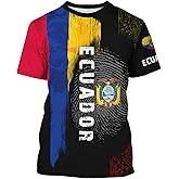 DFZ Men's Ecuador Flag Novelty T-Shirt Summer Short Sleeve 3D Printed Casual Short Sleeves Top Unisex
