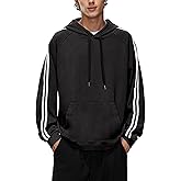 Iwing Hoodies Sweatshirts for Men Acid Wash Oversized Hoodie Double Striped Athletic Heavyweight Fleece Sweatshirt Women