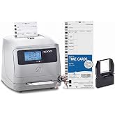Pyramid Time Systems 4000 Pro Auto Totaling Time Clock, Silver | Automatically calculates hours for up to 50 staff, auto-feed cards, tamper-proof lock, 7-day battery backup.