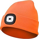 Beanie Hat with Light Unisex LED Beanie Hat with Light USB Rechargeable Running Hat Alpine Cap Gift for Men and Women Teens