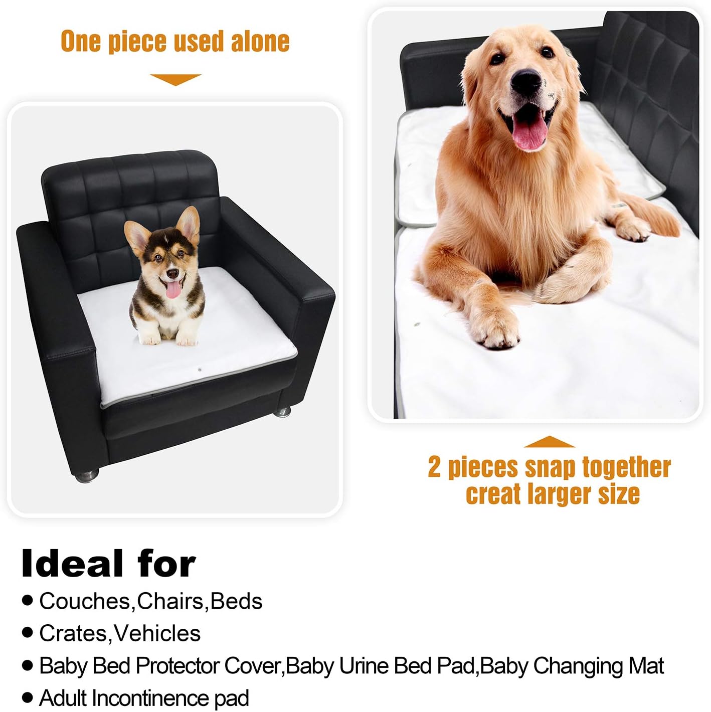 Paw Legend Multiple Sizes Waterproof Dog Blanket for Couches, Sofa, Bed and Car | Pet Fleece Incontinence Blanket Pad for Dogs, Puppies, Cats and Kids (Grey Color) : Pet Supplies