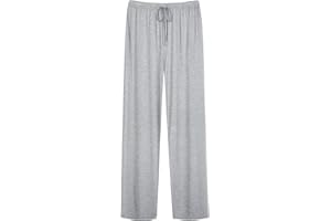 WiWi Mens Bamboo Viscose Pajama Pants Soft Lounge Bottoms Knit Big and Long Sweatpants Lightweight Sleep Pant Drawstring S-4X