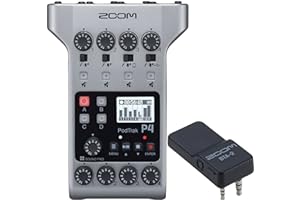 TEDS ELECTRONICS Zoom PodTrak P4 Portable Multitrack, 4 Microphone Inputs, 4 Headphone Outputs, & BTA-2 Bluetooth Adapter