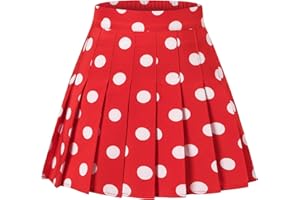 SANGTREE Girls Women's Pleated Skirt, Elastic Waist Uniform Skirt Plus Size, 2 Years - US 4XL