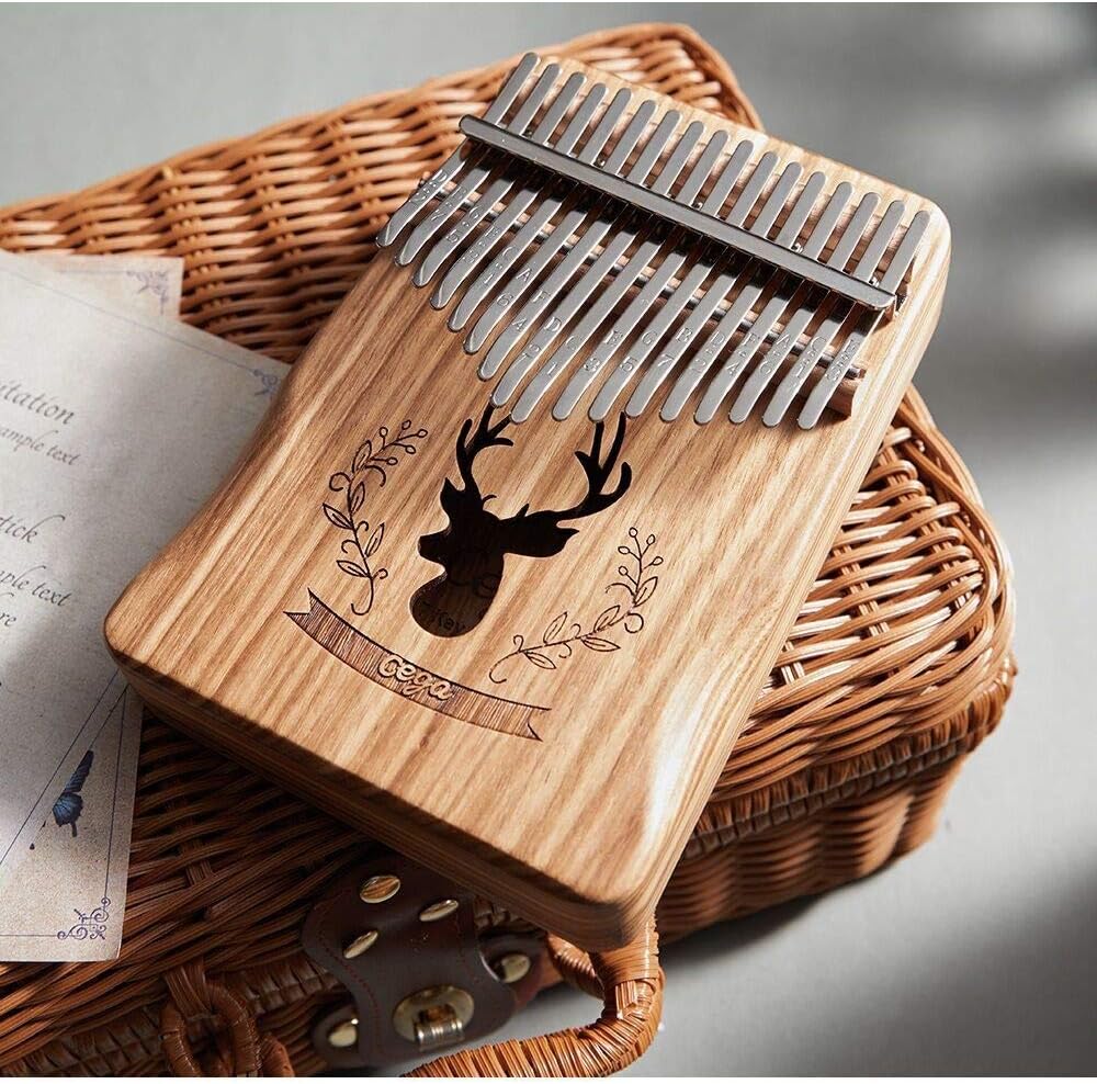 SDCM Cega Kalimba 17 Key Mahogany Body Thumb Piano 17 llaves Mbira Musical Instrument and Price (Color : Deer Zebrawood)