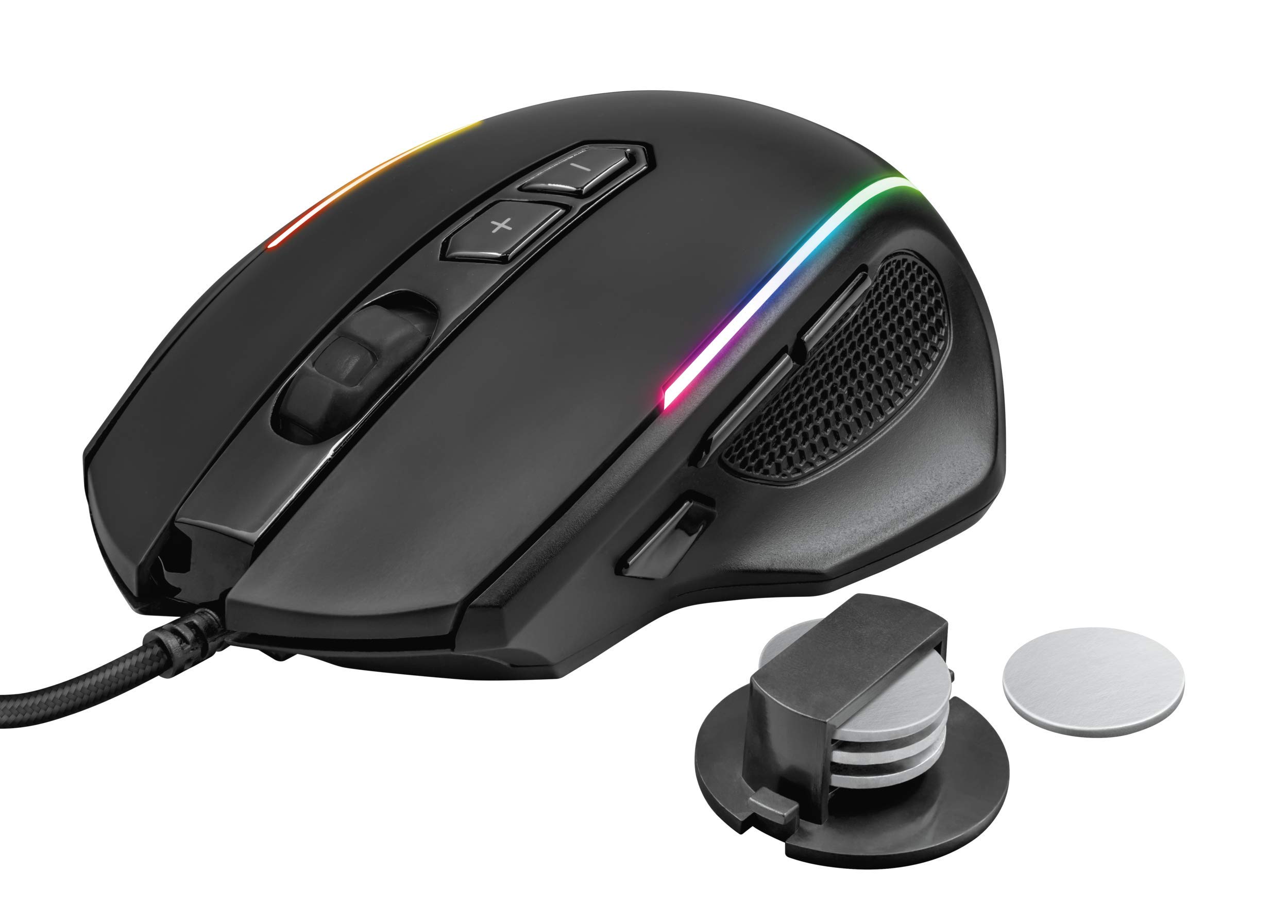 Trust Gaming Mouse GXT 165 Celox with Adjustable Weight, 200-10,000 DPI, Full RGB, 8 Programmable Buttons, Advanced Software, Wired, USB Computer Mouse for PC and Laptop - Black โ image 1