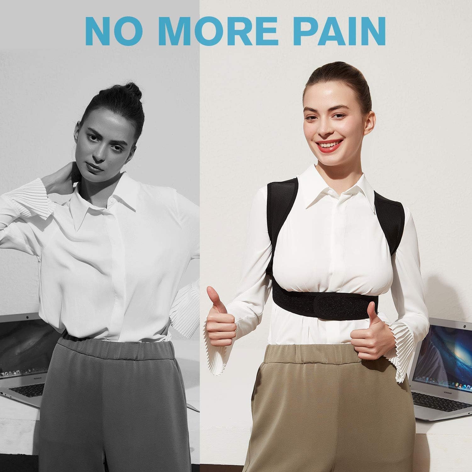 Posture Corrector for Women and Men, Caretras Adjustable Upper Back Brace for Clavicle Support and Providing Pain Relief from Neck, Shoulder, and Upright Back L(31"-37"inch): Health & Personal Care