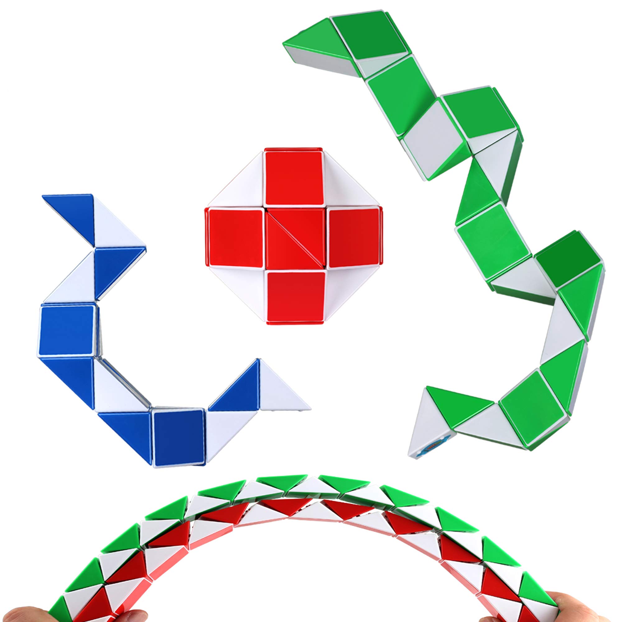 Snake Speed Cube Puzzle Fidget Cube toys 3x3 stickerless Magic Ruler Twist Cube Puzzles 3PCS Christmas Gifts Stocking Stuffers Easter Basket fillers