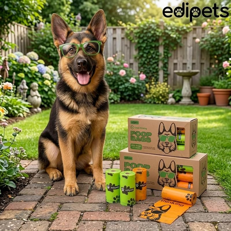 , sacos de cocó de cão, biodegradáveis, 405 ou 540 unidades, extra espessos, à prova de fugas, sacos de cocó de cão, sacos de cocó de cão, saco de cocó de cão (36 rolos / 540 unidades)