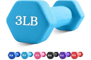 Portzon Weights Dumbbells with Neoprene Coating（Single）, 1LB-3LB Anti-Roll, Anti-Slip, Hexagonal Home Fitness Equipment for Shoulder, Neck, and Hand Training for Seniors over 55 old