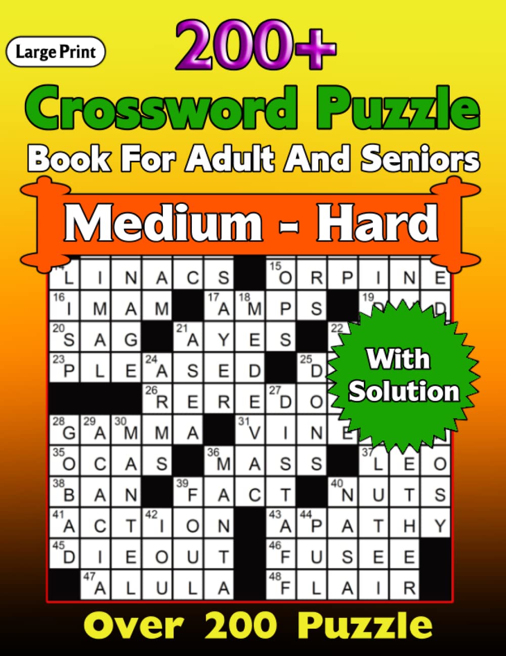 Large Print 200+ Medium-Hard Crossword Puzzles Books For Adults: Crossword  Puzzles for Adults | Medium to Hard Crossword Puzzles for Adults | Medium  ... - New Cover | Big Crossword Puzzles Book: