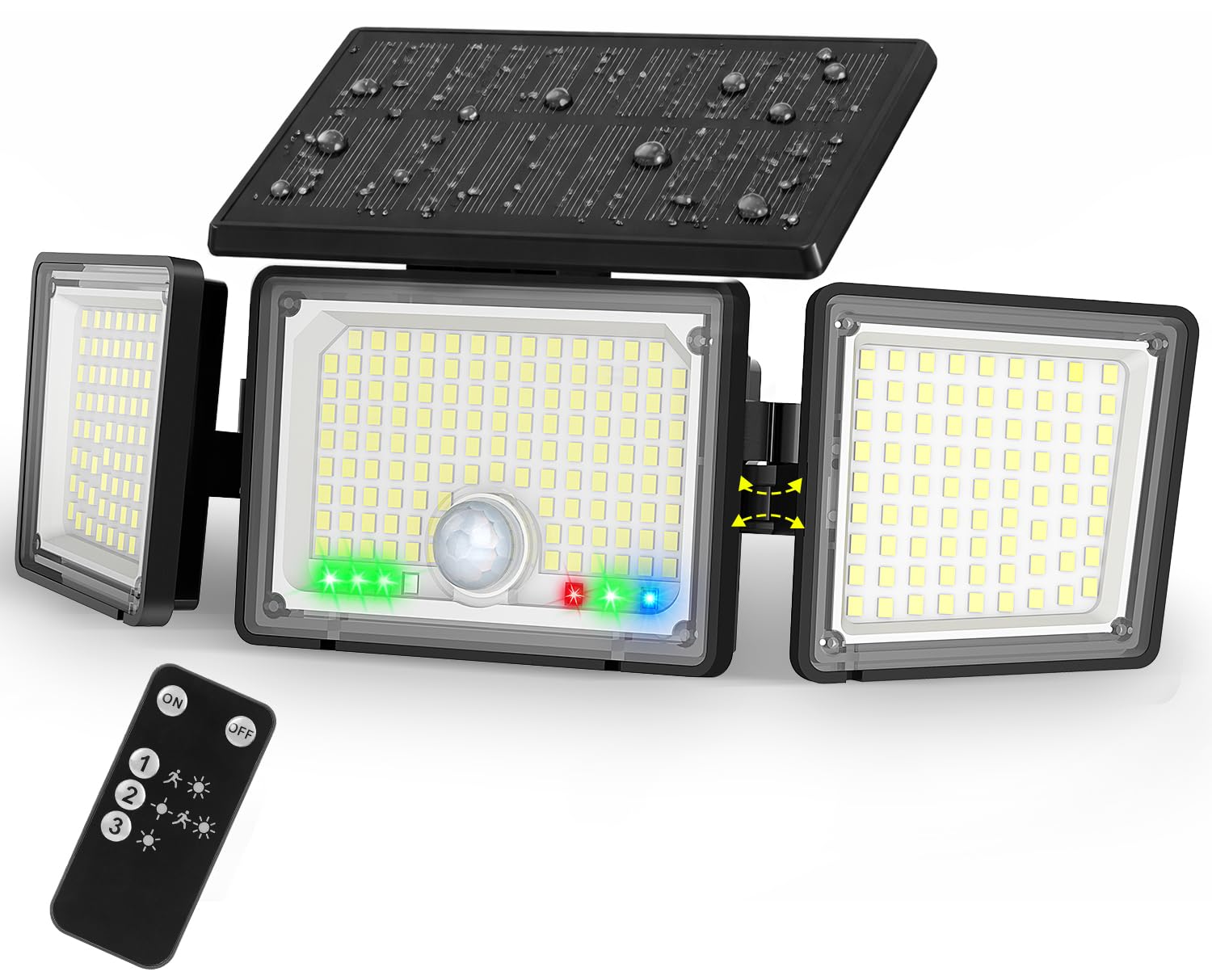 Sintu センサーライト 屋外 ソーラーライト 【単結晶ソーラー・雨でもしっかり充電】 IP65 防水 防犯ライト 人感センサー 電池残量＆動作モード表