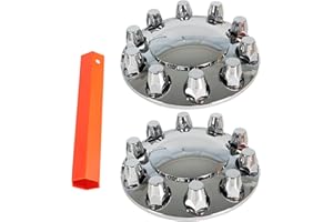 ANTUKO 2PCS Front Wheel Covers Hub Axle Semi Plastic ABS Chrome Pair 33mm Nut Covers