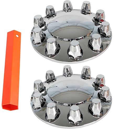 Front Axle Cover Set Pair Of Glossy Wheel Hub Caps 33mm Lug