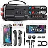 Switch 2 Carry Case Bundle for Nintendo Switch 2 (2025) -Protective Carrying Case with 7-in-1 Accessories Kit, Game Cards Slot/ 2 Screen Protectors/ Protection Cover-Travel Cases for Nintendo Switch 2