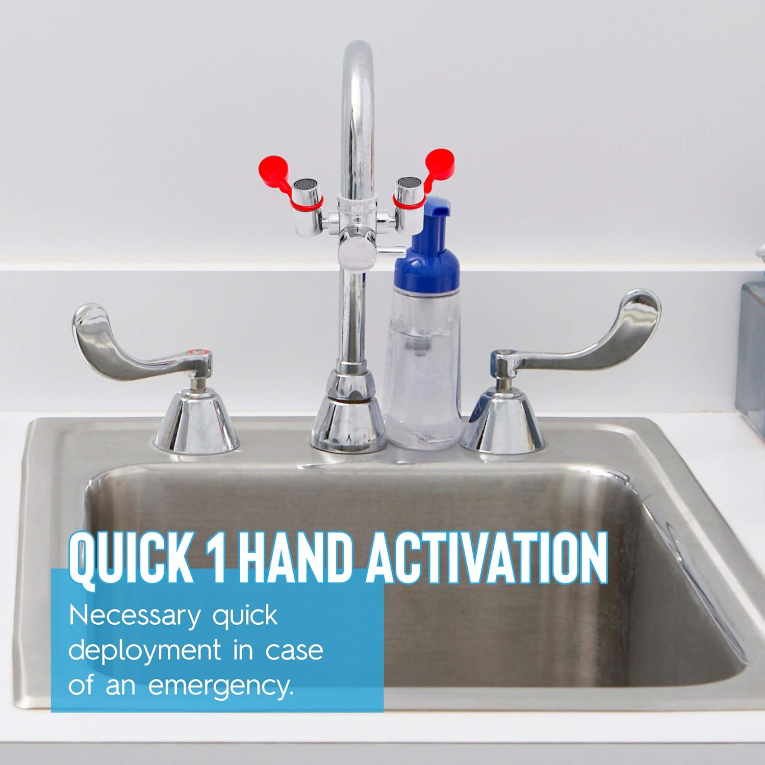 Faucet Mounted Eyewash Station – Reliable First AID Emergency Eye Wash Unit for Sink Attachment – Sink Mount Eye Flush Shower for Eyes and Skin: Industrial & Scientific