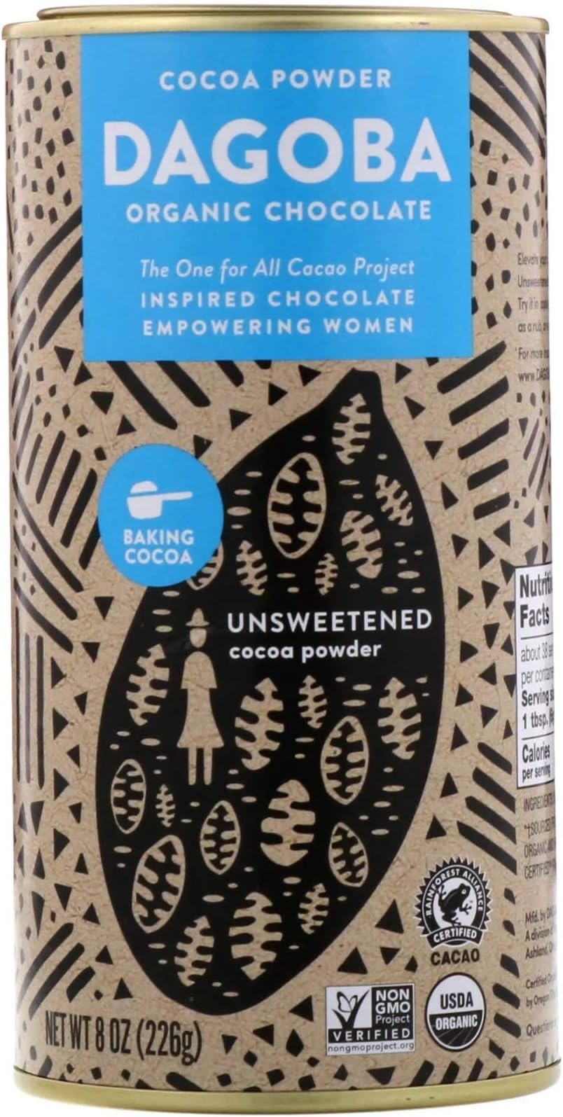Pure Organic Cacao Cocoa Powder, 8 oz, (Pack of 6)
