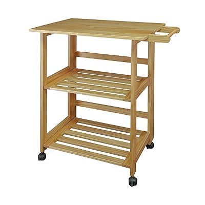 Casual Home Trek Folding Natural Kitchen Cart, 27" W