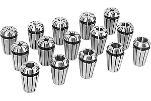 SILIVN 15pcs ER11 Spring Collet Set for CNC Engraving Machine and Milling Lathe Tool Workholding Engraving Collets including 1mm-7mm,1/4",1/8"