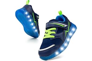 SKYWHEEL Toddler Girls Boys Light up Shoes LED Flashing Lightweight Mesh Breathable Walking Sneakers for Toddler and Little Kids Running