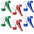 6 Pack Universal Spray Bottle Replacement Nozzle, Mist & Stream Trigger Sprayer for 16oz 24oz 32oz Bottles, Heavy Duty Mister Head Part w/ 10.2 Inch Tube for Cleaning Solutions, Car Detailing