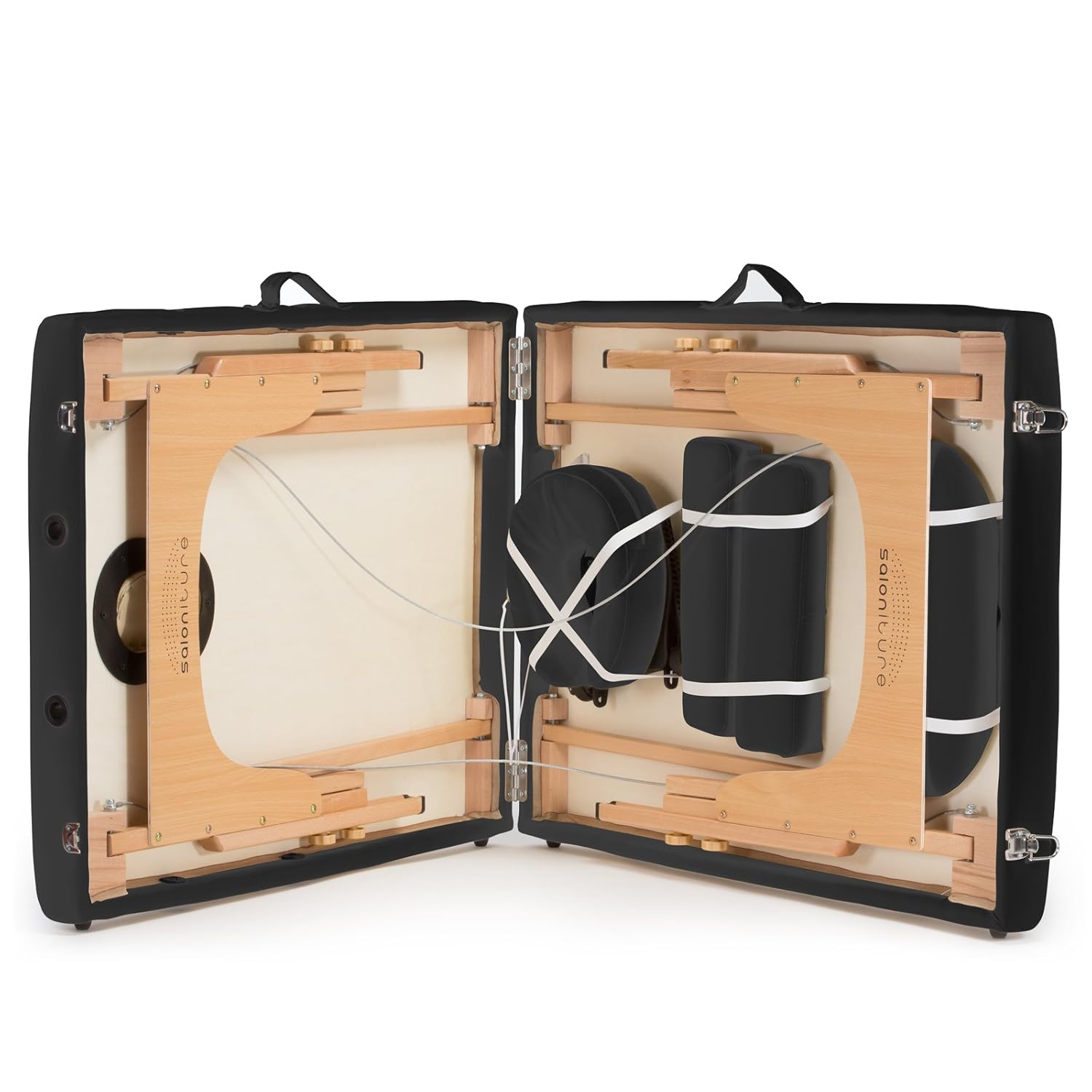 Saloniture Professional Portable Folding Massage Table with Carrying Case - Black: Beauty