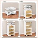 TidyTrove 4-Tier Storage Boxes with Lid 112L Wheels Transparent Drawers view 5