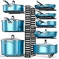 Pots and Pans Organizer for Cabinet, ORDORA 8 Tier Pot Rack with 3 DIY Methods, Adjustable Pan Organizer Rack for Cabinet, Po