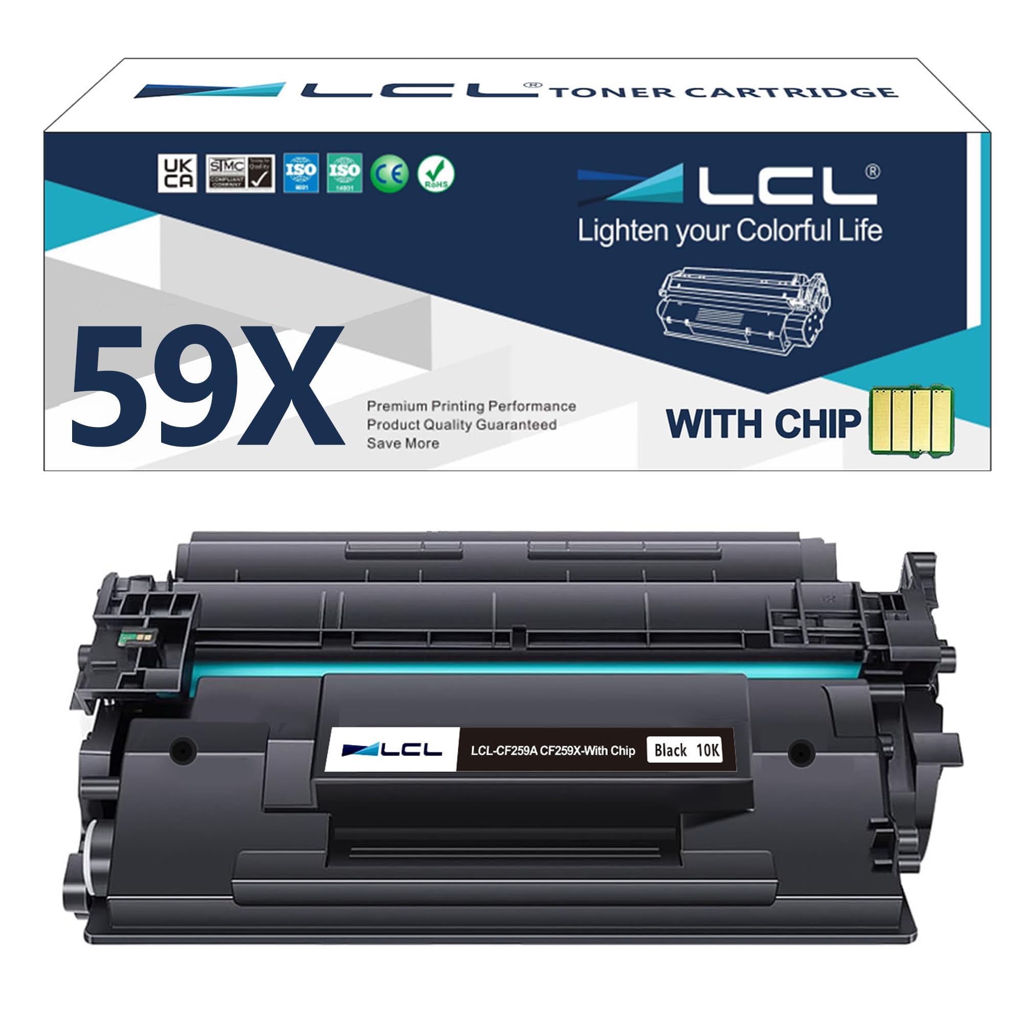 LCL Compatible Toner Cartridge (With CHIP) 59A 59X CF259A CF259X (1PK Black) Replacement for HP LaserJet Pro M404 M404dw M404dn M404n LaserJet Pro M428 M428dw M428fdw M428fdn Pro M304 M428M