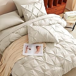 CozyLux California King Comforter Set Oatmeal, 7