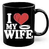 I Love My Wife Ceramic Coffee Mug 11oz Romantic Anniversary - Tea Coffee Mug with Comfortable Grip - Unique Fun Gift Cup for Office or Home - Vibrant Long-Lasting Print ID45211