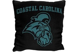 Northwest NCAA Decorative Pillow - Enhance Your Space with Woven Throw Pillows - 14" x 14" - Home Decor College Fan Pillow (Coastal Carolina Chanticleers - Black)