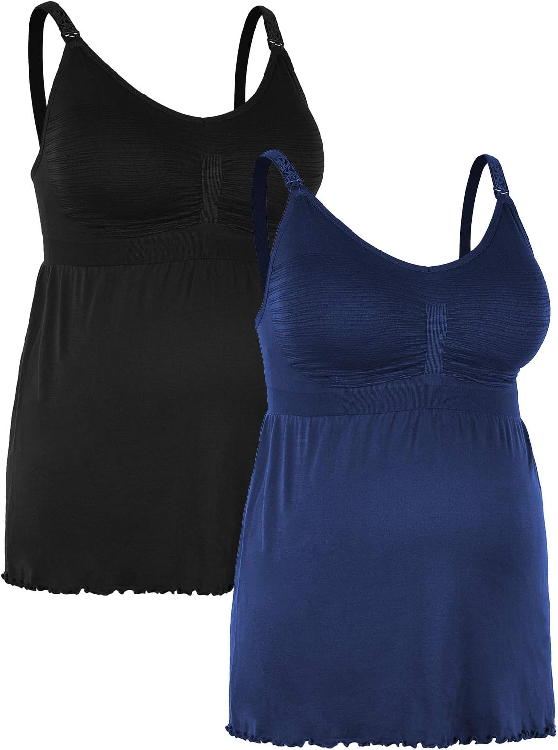 Nursing Tank Tops for Breastfeeding Seamless Maternity Camisole Pack of 2