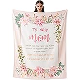 Battilo to My Mom Blanket Gift from Daughter Son, Unique Birthday Gifts for Mom Wife, Mother Birthday Present,Super Soft Flannel Throw Blankets for Bed Couch Mom Day(50 x 60 in)