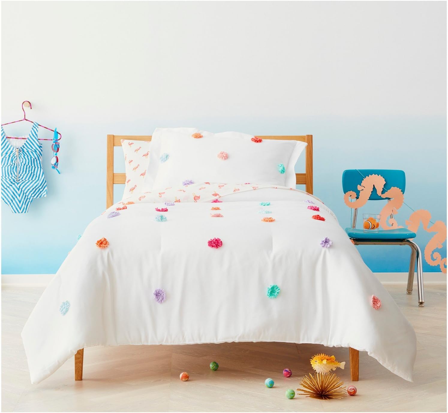 Pom Pom Comforter Set Pillowfort True White (Twin ) Amazon.co.uk