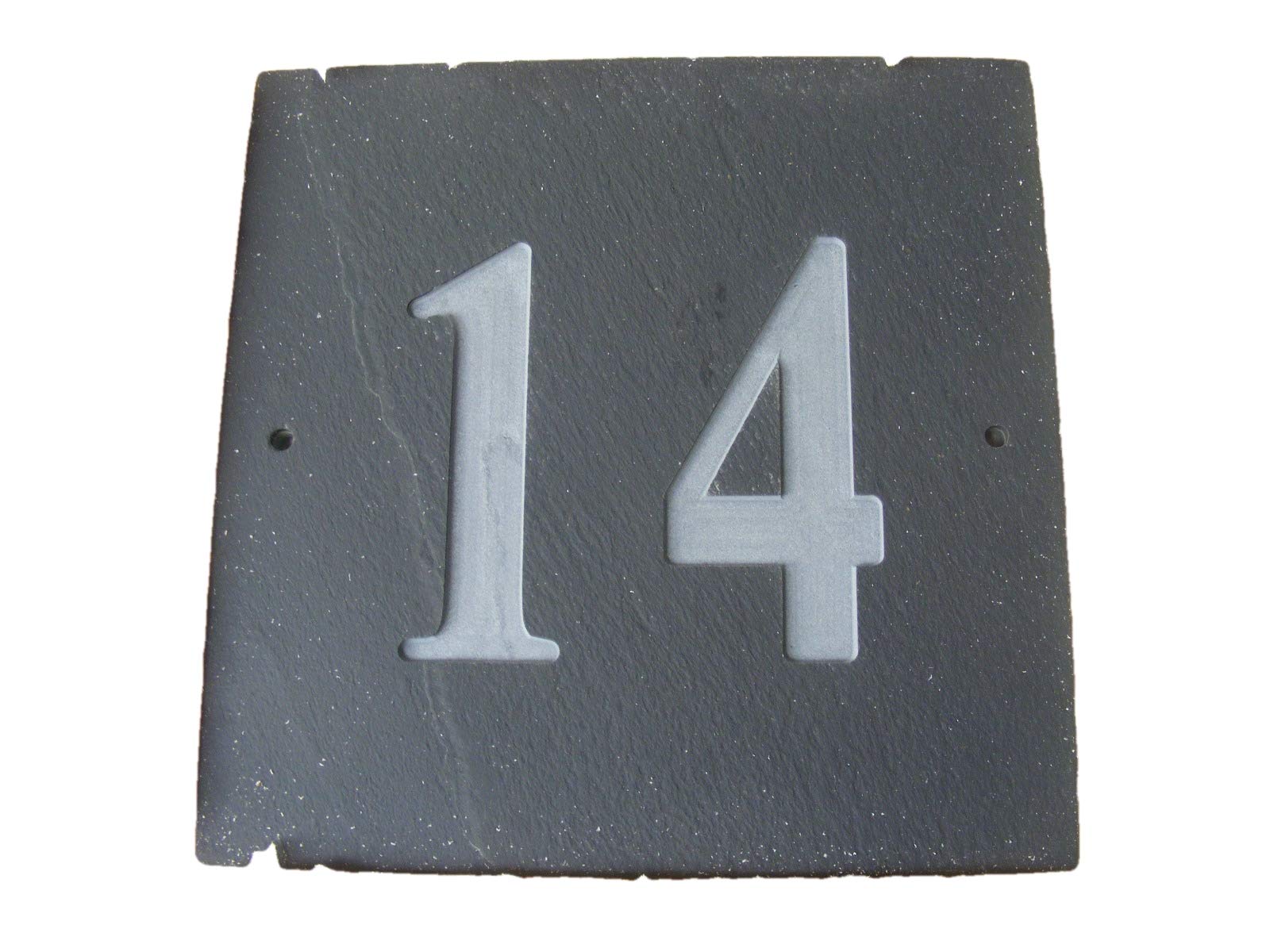 FastGame NATURAL GREY SLATE HOUSE DOOR NUMBER 6" x 6" DEEPLY ENGRAVED NATURAL SURFACE SIGN PLAQUE HOUSE WARMING GIFT (14)