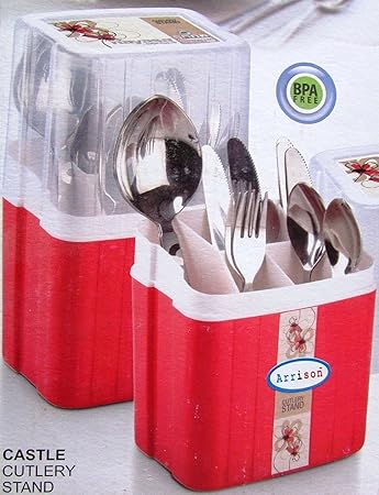 Arrison Plastic Cutlery Strainer and Organizer, 390g, Red