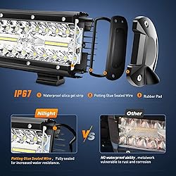 Nilight 20 Inch 420W LED Light Bar Triple Row Flood