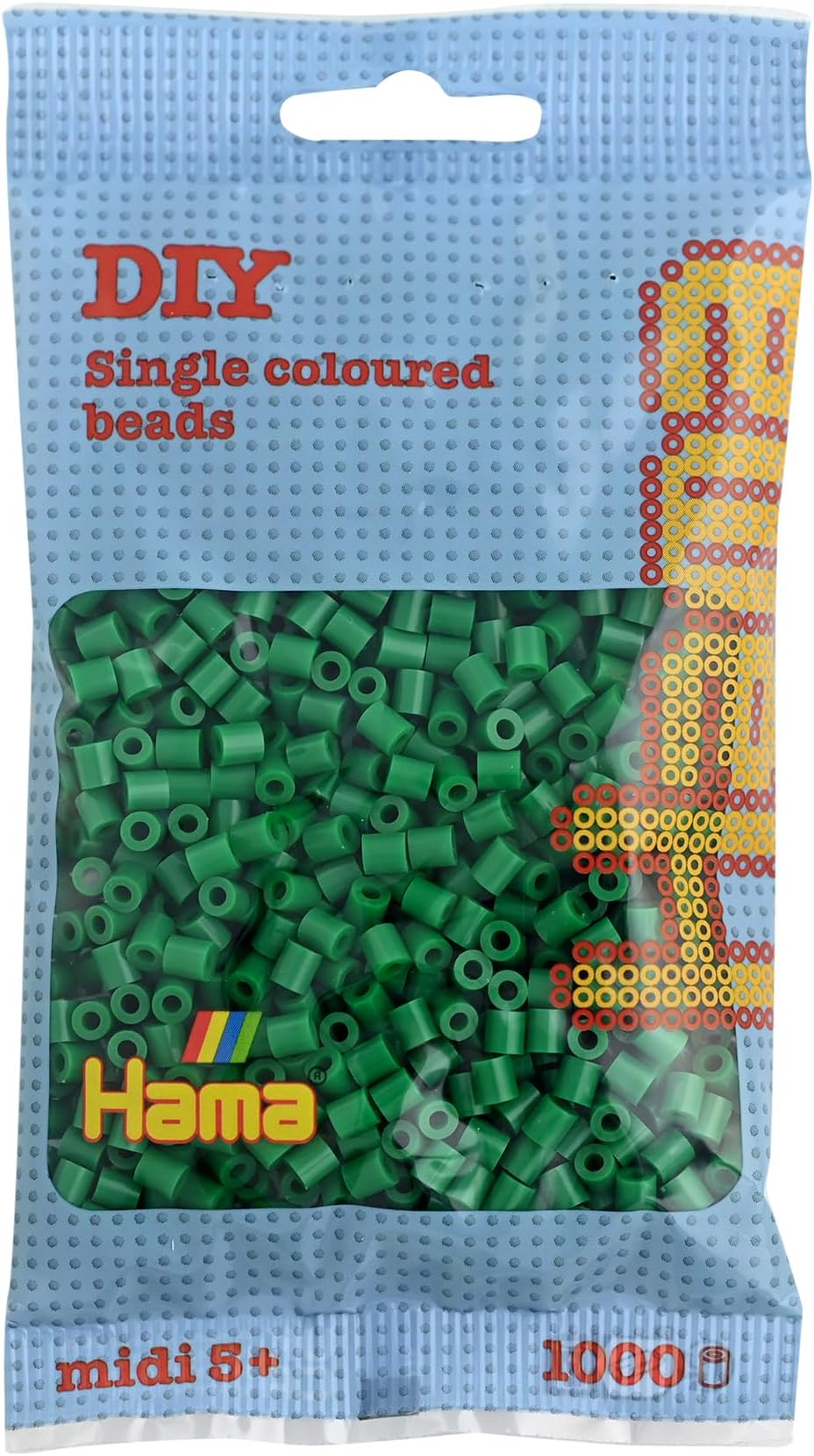 Hama 207-10 Beads Green 1000 Midi Beads Brand New for Crafting