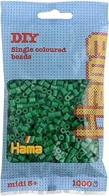 Hama 207-10 Beads Green 1000 Midi Beads Brand New for Crafting
