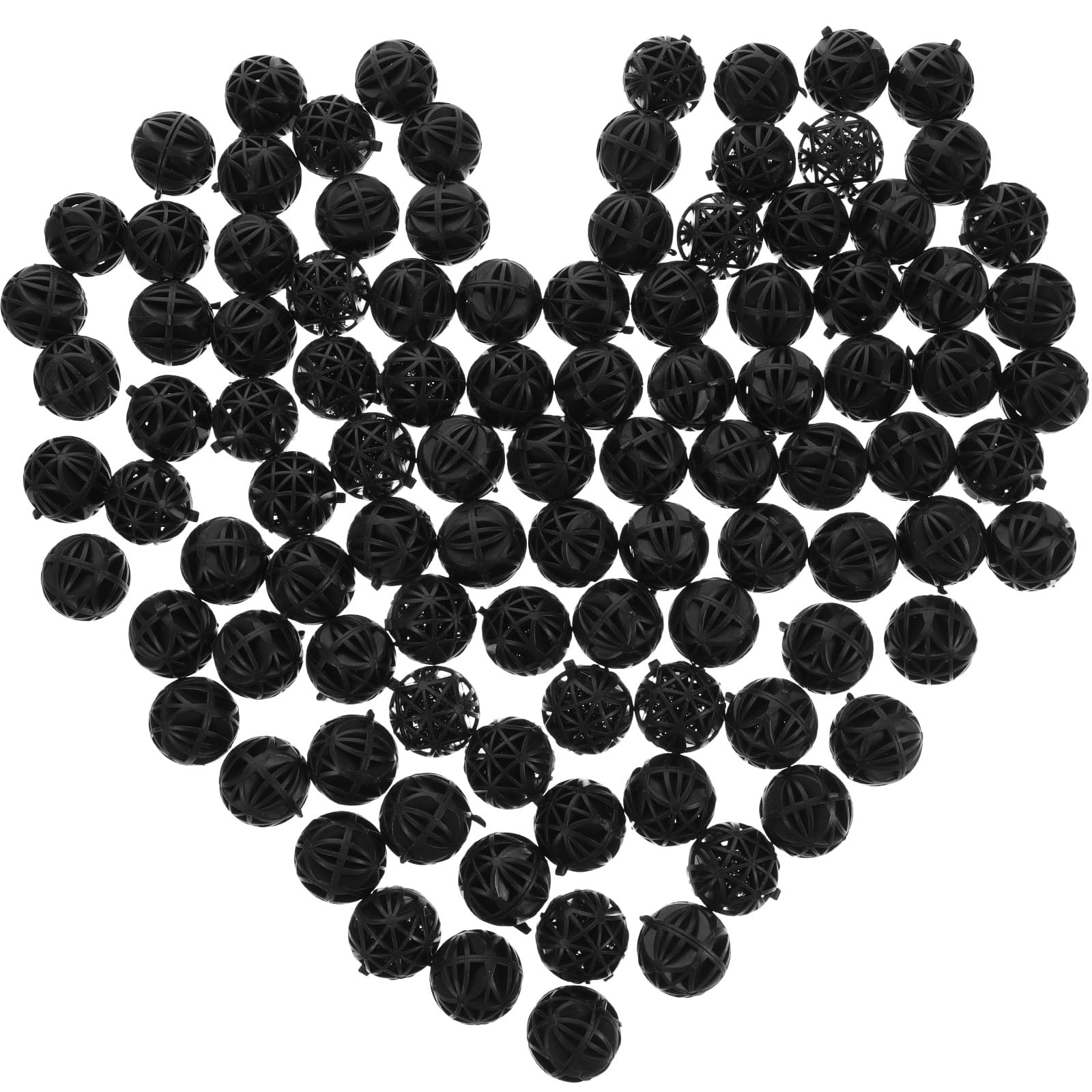 VILLCASE 100Pcs Bio-Filter Balls - Supports Biological aquarium Filtration, for Aquarium Pond Filter Media (Black)
